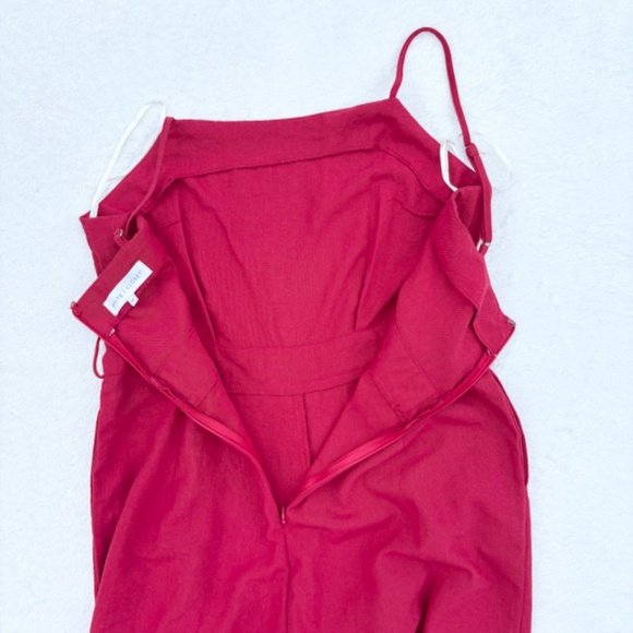 WHITE CLOSET Cotton blend Red Jumpsuit Sz Medium - Picture 8 of 12